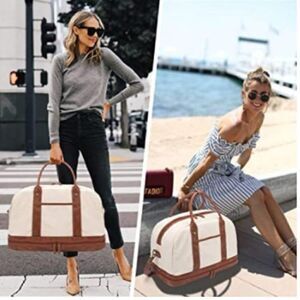 New Weekender Bag for Women Canvas Overnight Bag Large